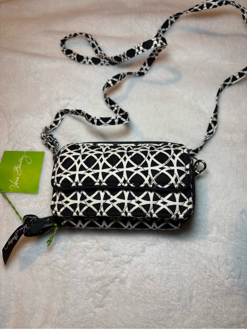 Vera Bradley Black & White Geometric Crossbody Phone Bag